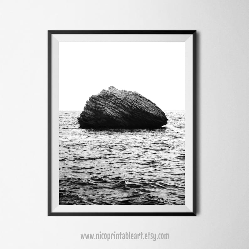Black and White Ocean Print Sea Wall Art Ocean Wall Print Etsy