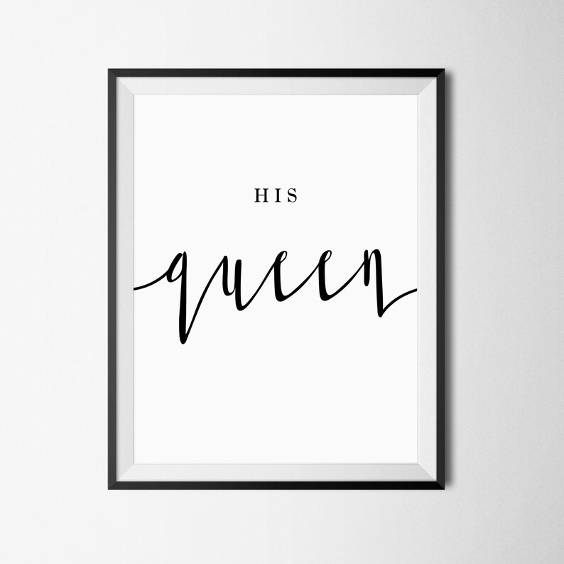 Bedroom Wall Art Her King His Queen Bedroom Prints Set Etsy