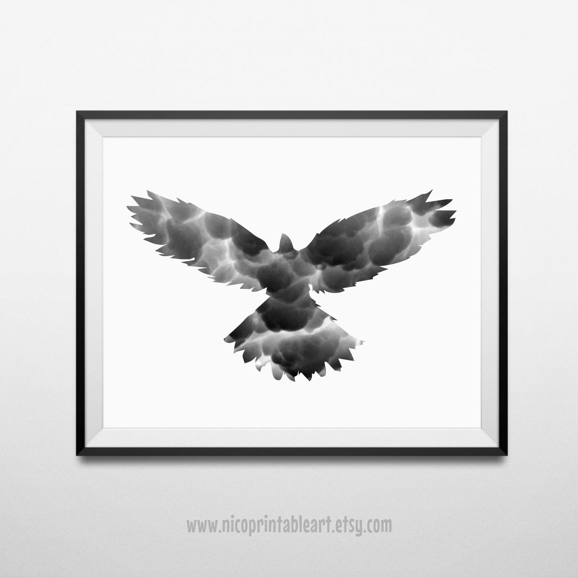 Eagle Print Bird Wall Art Bird Art Print Eagle Art Black Etsy