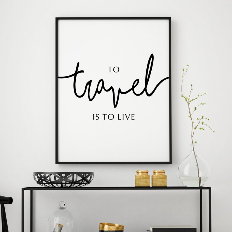 Affiche de citation de voyage pour voyager est pour vivre