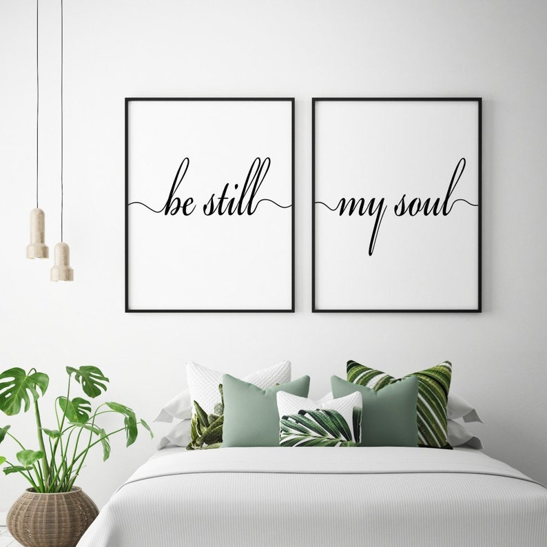 Be Still My Soul Print Bedroom Wall Decor Set of 2 Wall Art Etsy