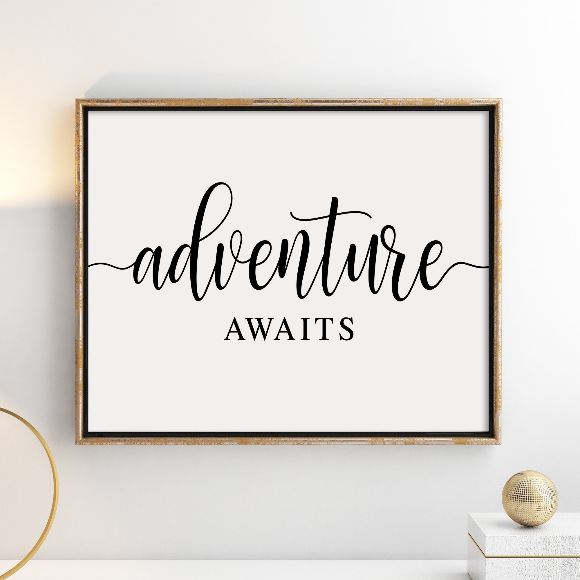 Adventure Awaits Print Travel Wall Decor Adventure Wall Art Etsy