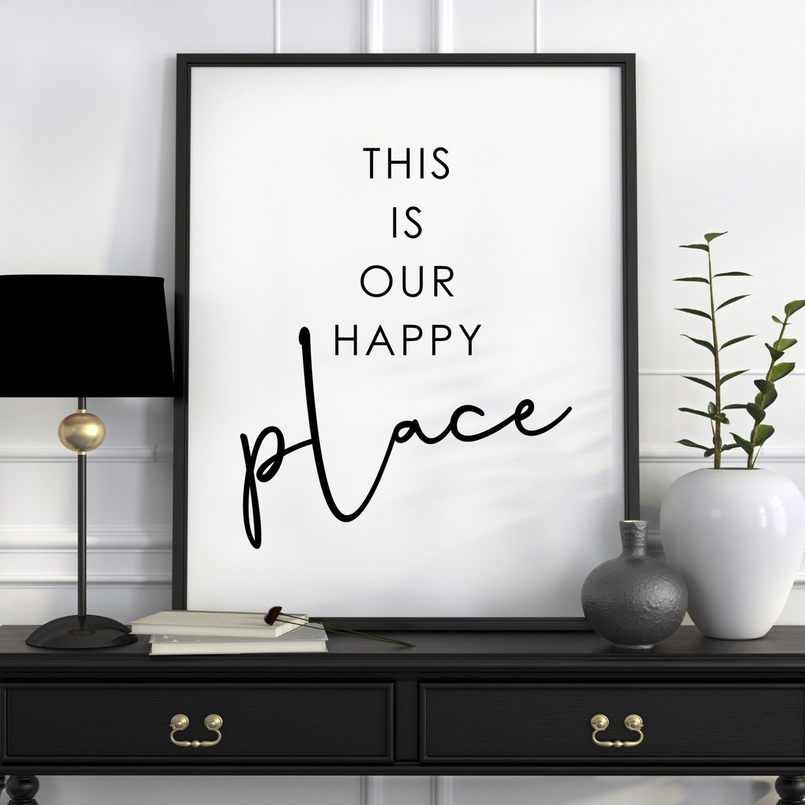 This Is Our Happy Place Print Love Couple Bedroom Decor Love Etsy