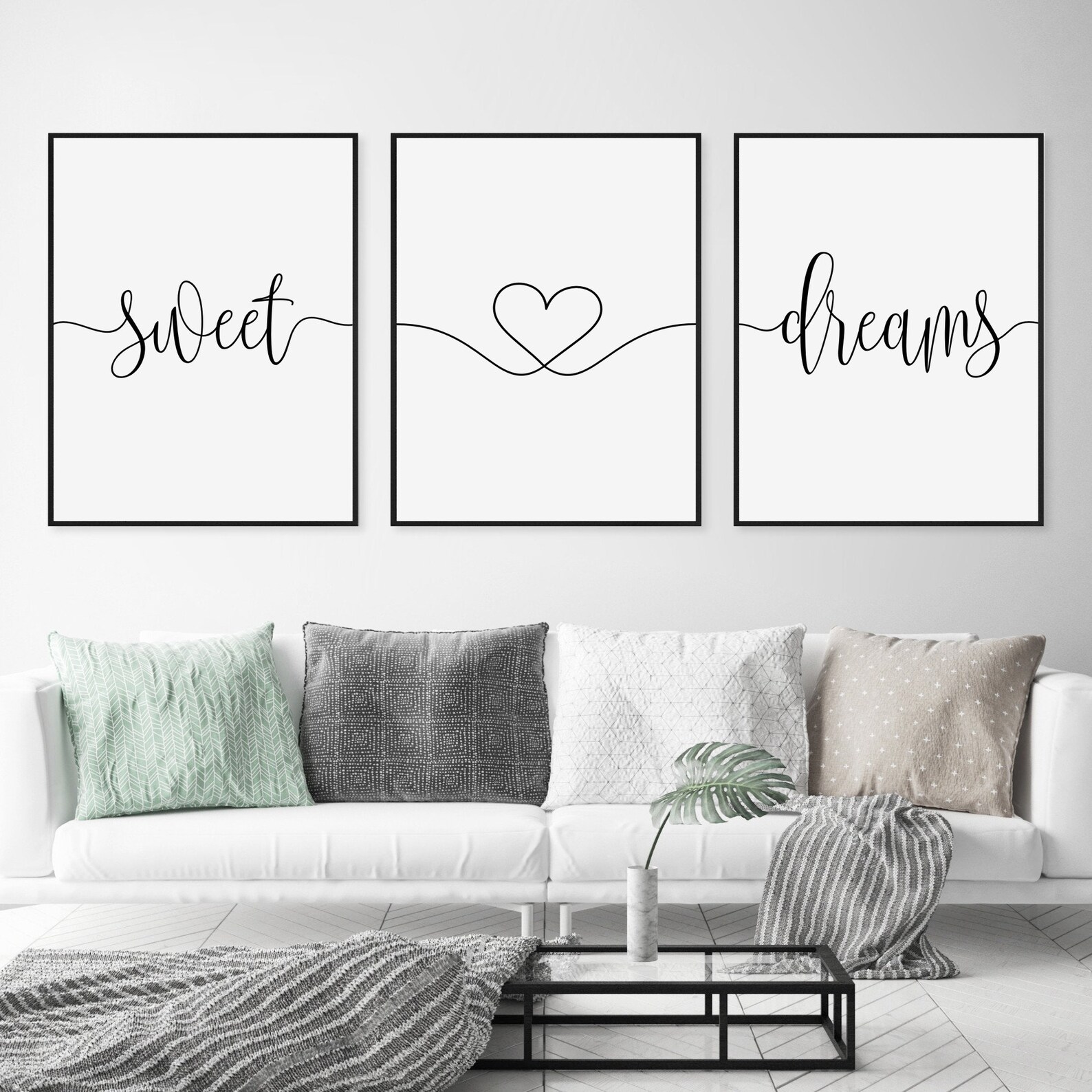 Sweet Dreams Printable Set of 3 Wall Art Bedroom Wall Decor Etsy