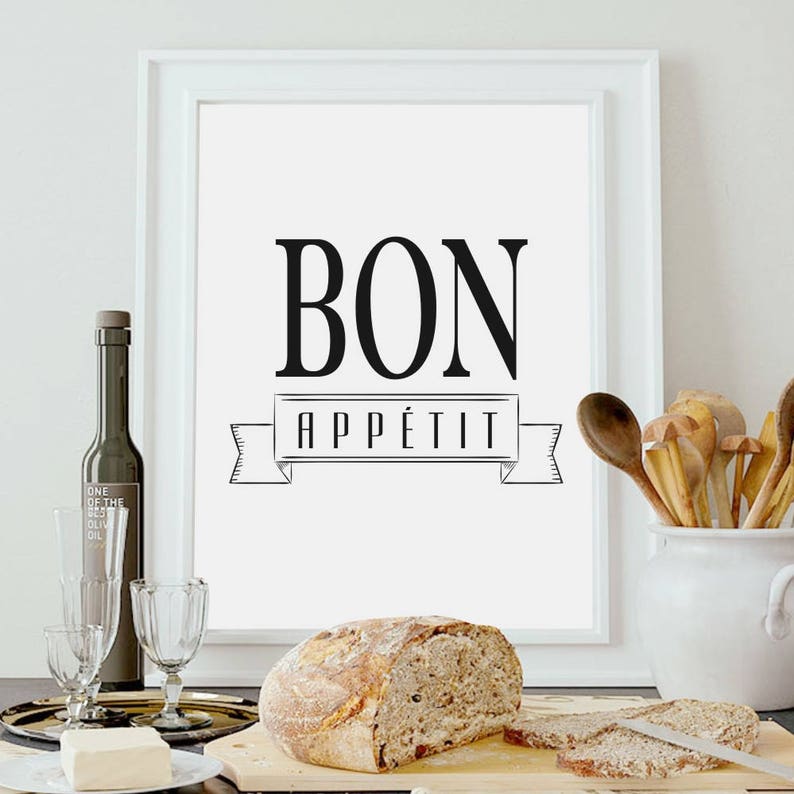 Bon Appetit Sign Bon Appetit Bon Appetit Print Kitchen Wall | Etsy