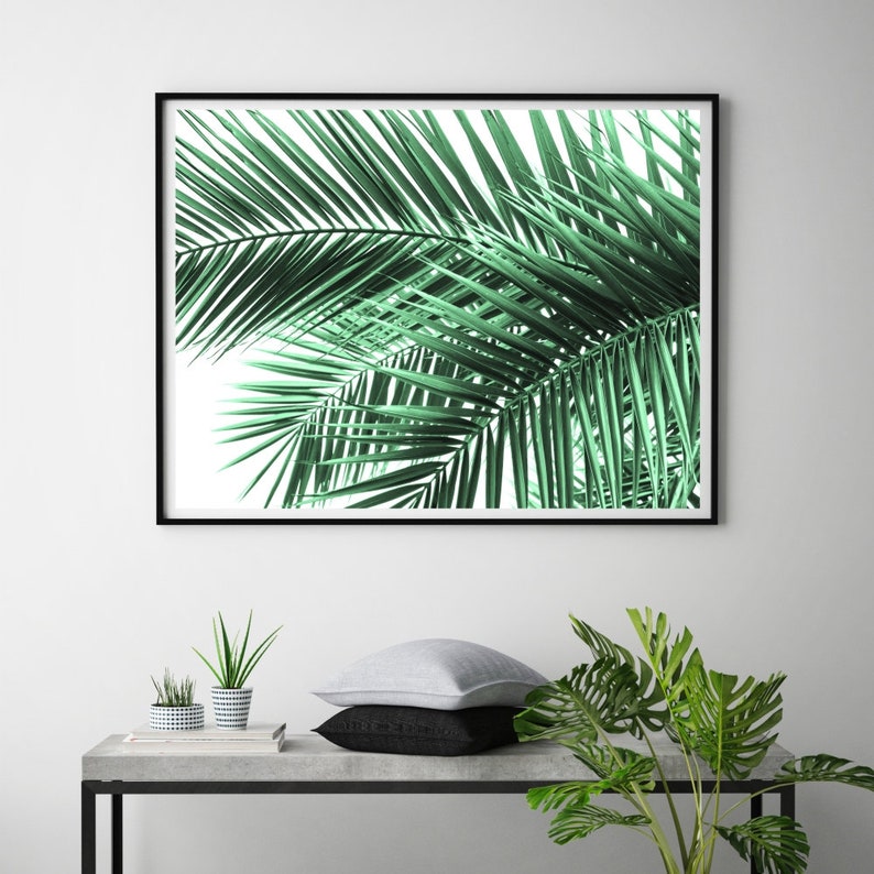 Palm Leaf Print Botanical Wall Art Printable Poster Etsy