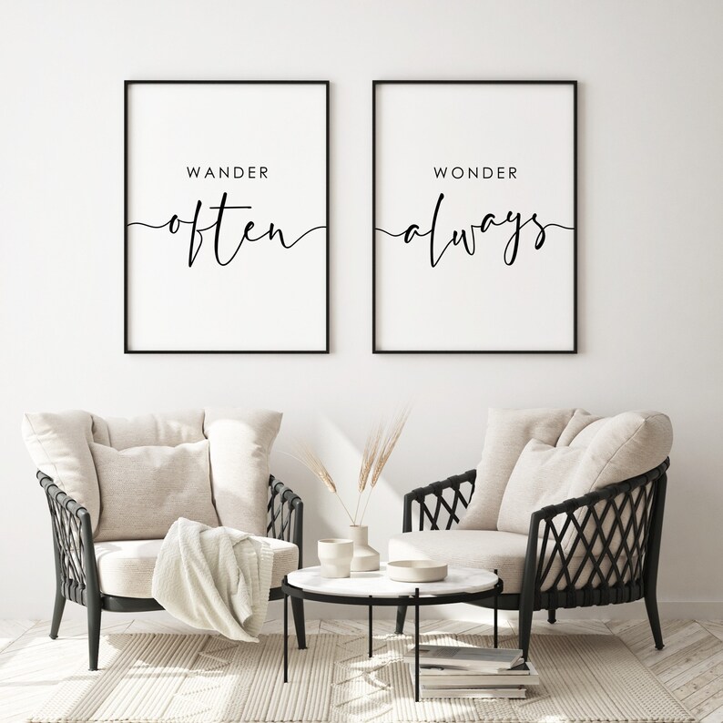 Wander Often Wonder Always Print Living Room Prints Set Etsy