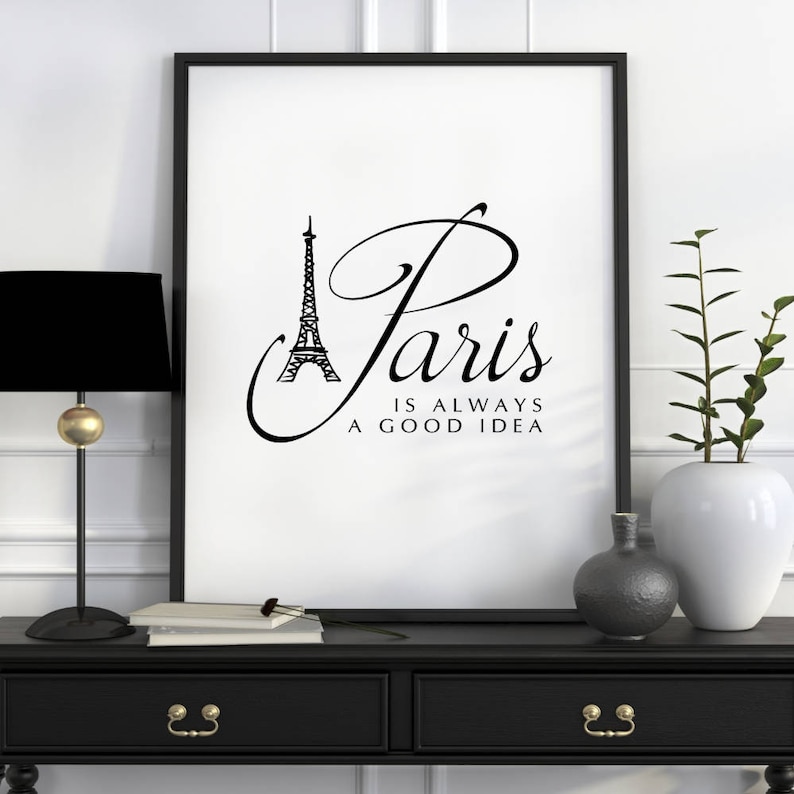Paris Is Always A Good Idea Audrey Hepburn Quote French | Etsy