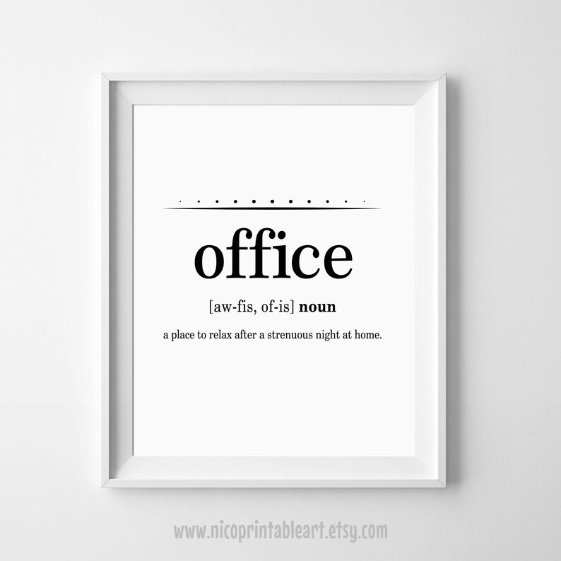 Office Wall Art Office Printables Funny Definition Art Etsy