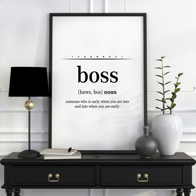 Büro Poster lustige Büro Zitat Boss Definition Büro Wand Etsy