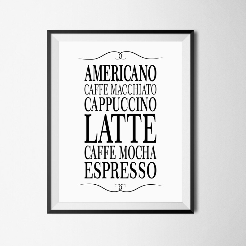 Coffee Wall Art Kitchen Wall Decor Coffee Printable Office Etsy