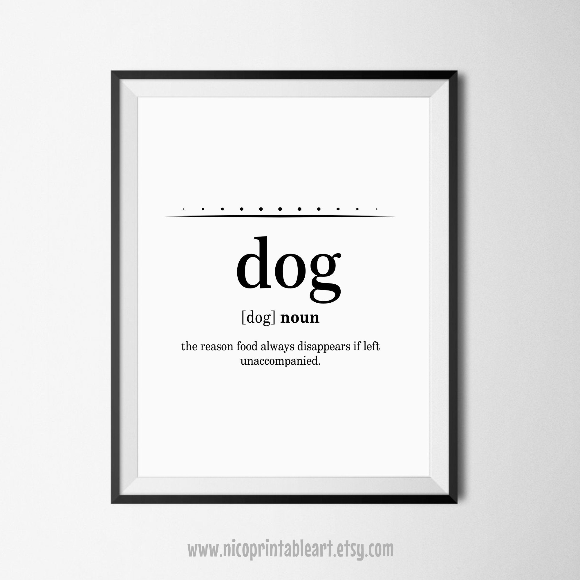Dog Printable Dog Definition Print Dog Lover Gift Dog Etsy