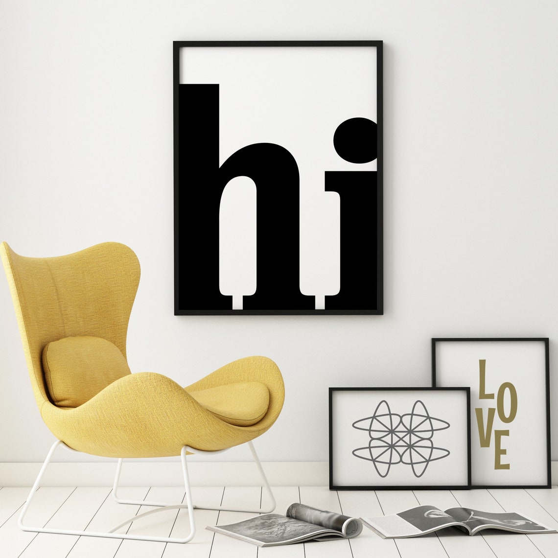 Hi Print Hi Hi Poster Modern Wall Art Typography Poster Etsy