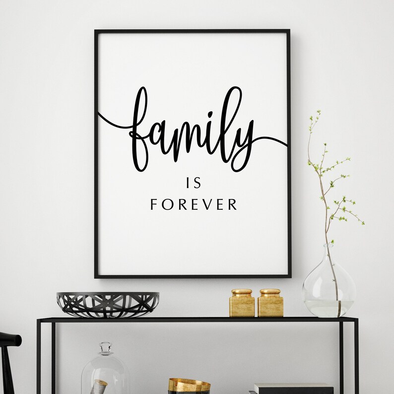 Family is Forever Sign Bedroom Printable Quote Living Room Etsy