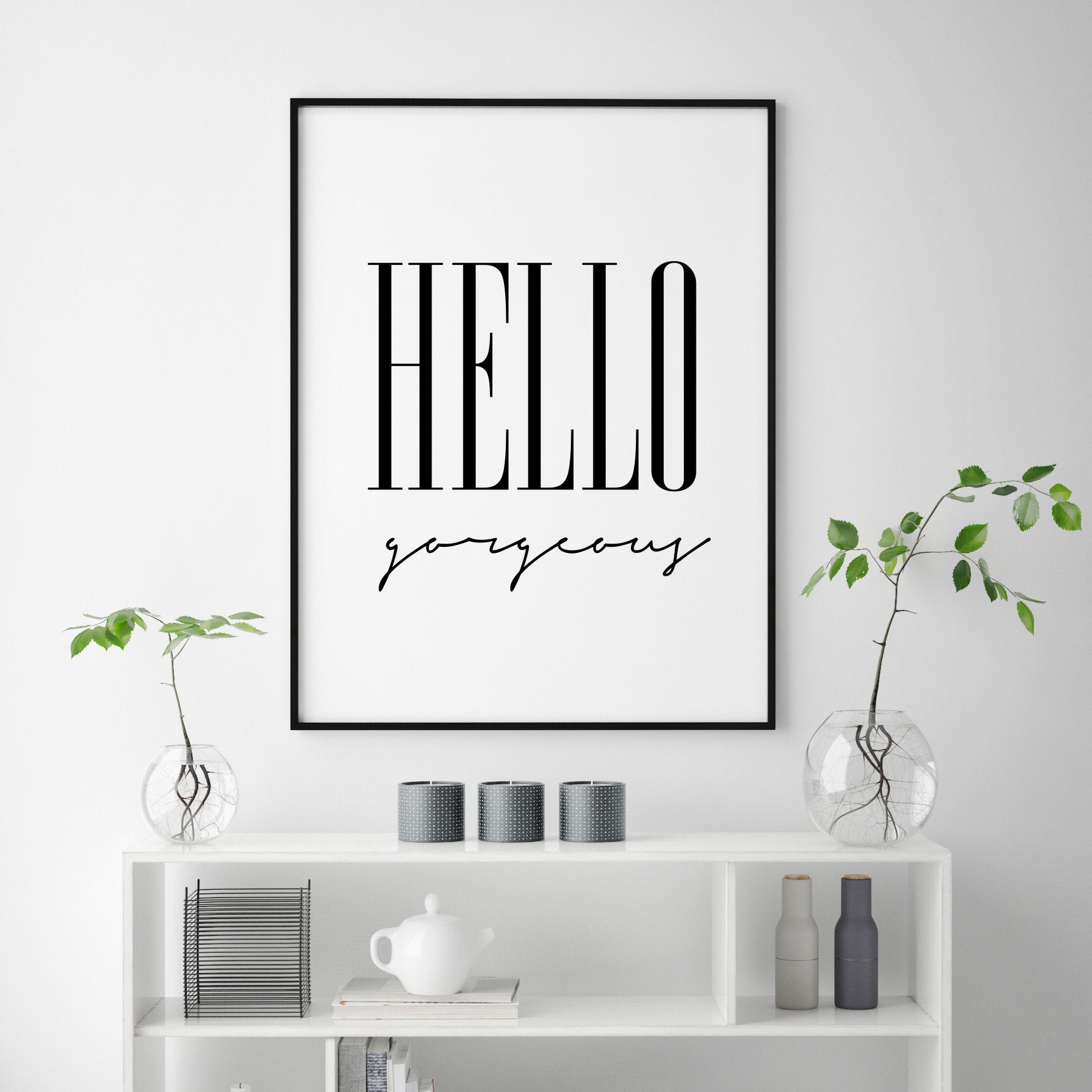 Hello Print Printable Wall Art Home Decor Etsy