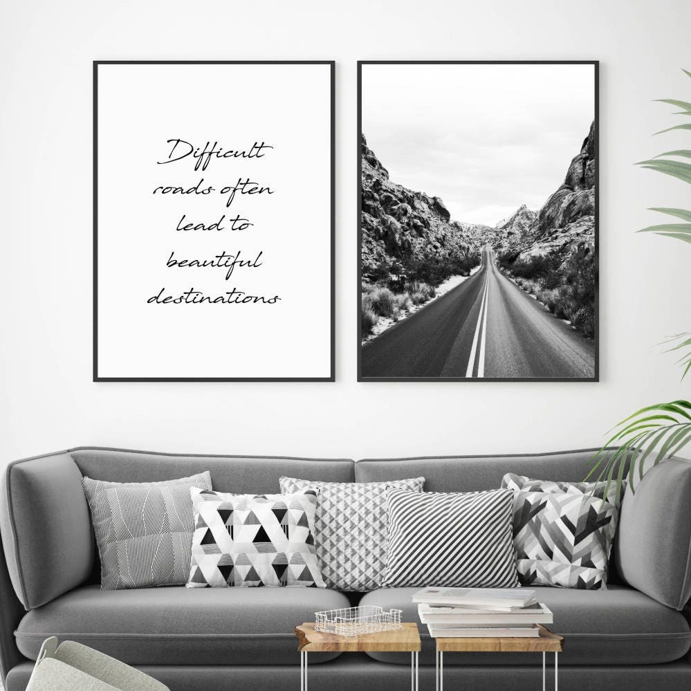 2 Piece Travel Print Travel Wall Art Open Road Print Travel Etsy