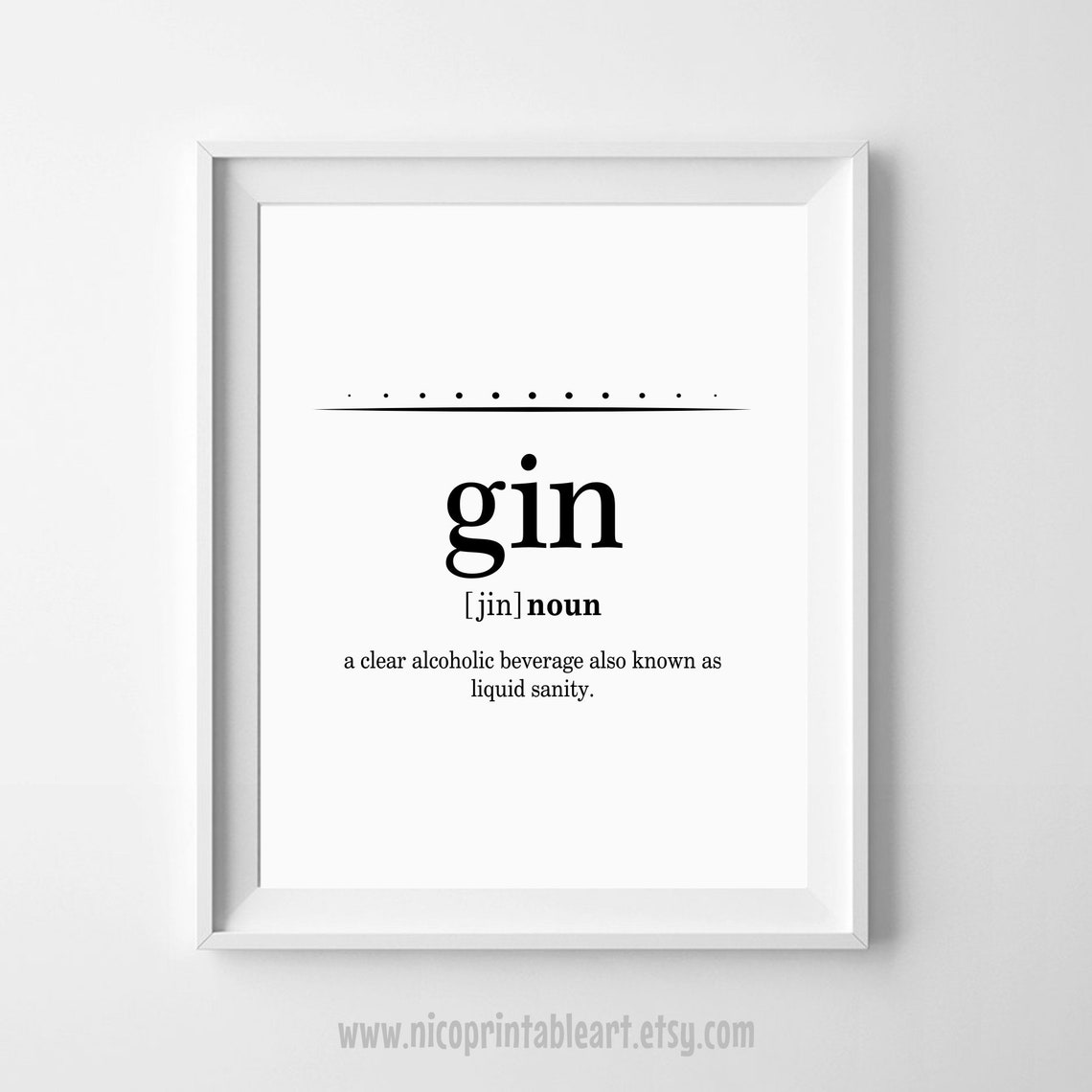 Gin Alcohol Sign Alcohol Gifts Gin Definition Dictionary Etsy