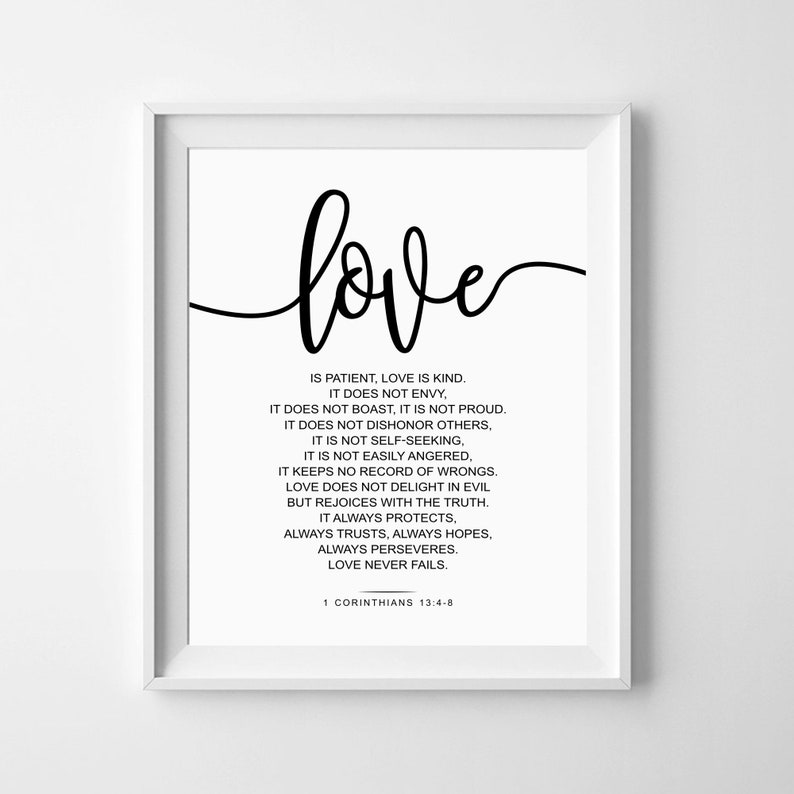 Love is Patient Bible Verse Quote Love is Kind 1 Etsy
