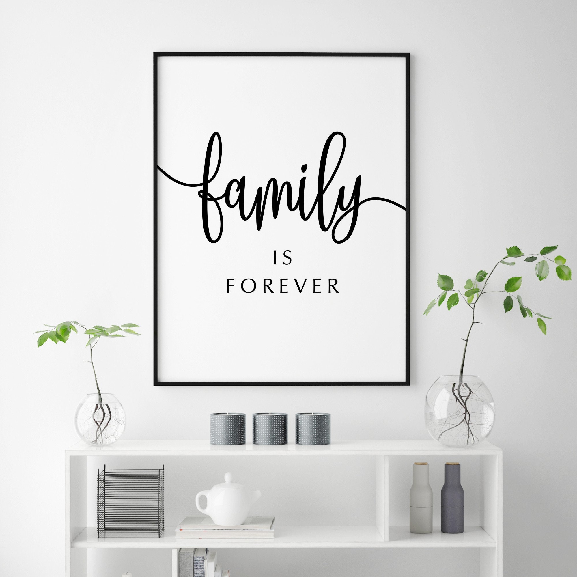 family is forever sign bedroom printable quote living room etsy