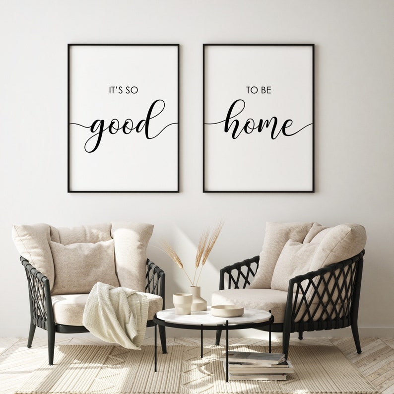 Its So Good to Be Home Print Set of 2 Quotes Living Room Etsy