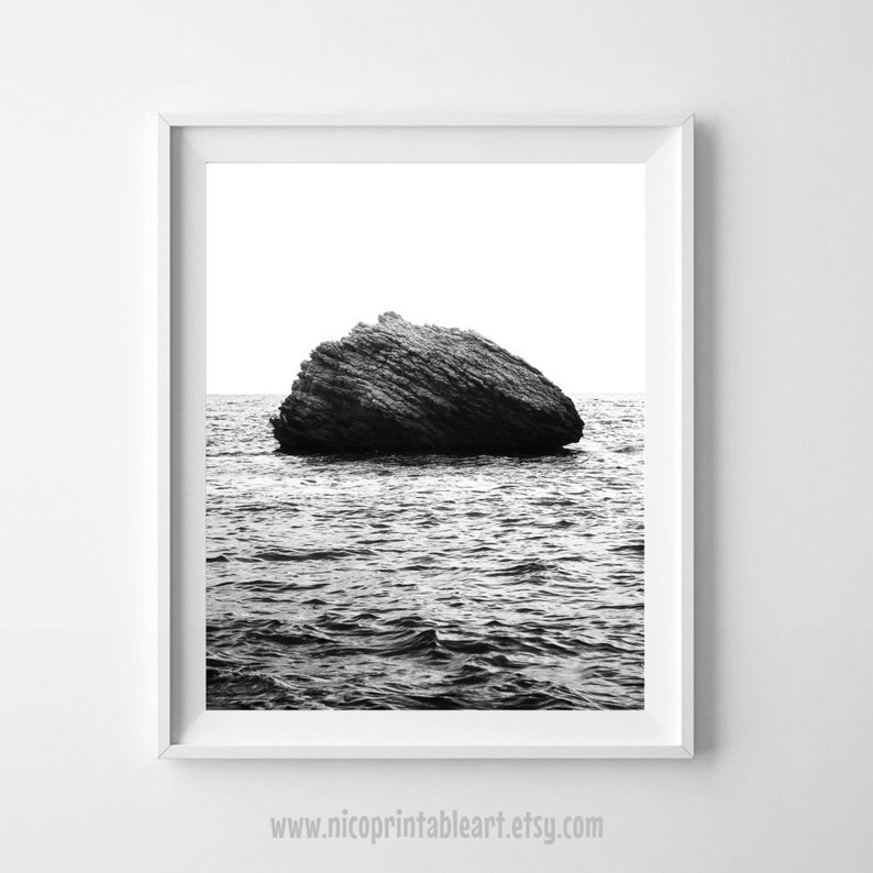 Black and White Ocean Print Sea Wall Art Ocean Wall Print Etsy