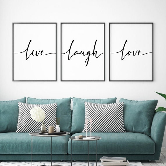 Live Laugh Love Print Bedroom Wall Art Set Of 3 Prints Etsy