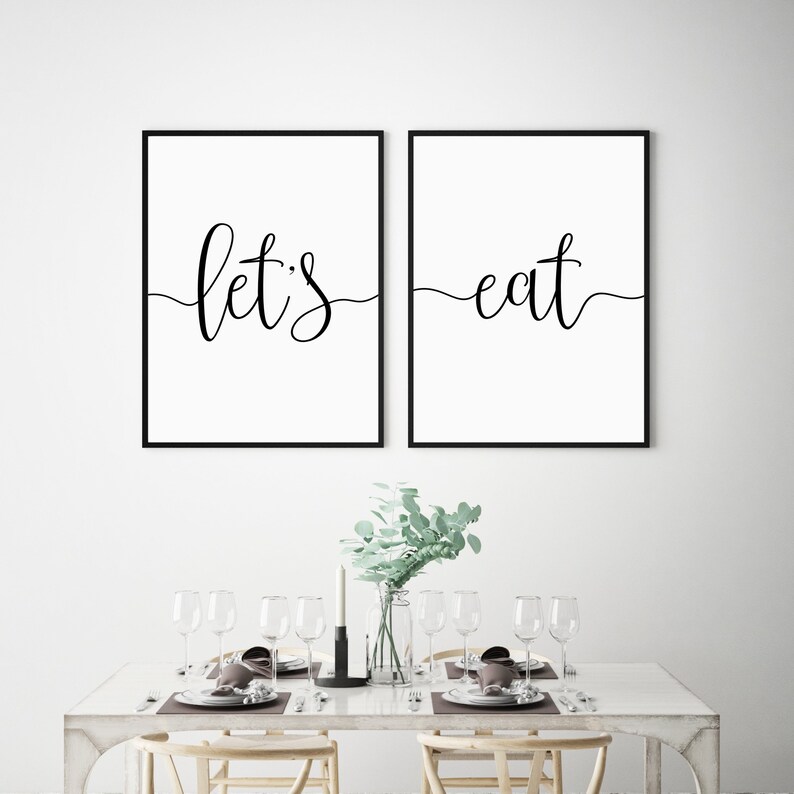 Let's Eat Dining Room Wall Decor Let's Eat Sign Etsy