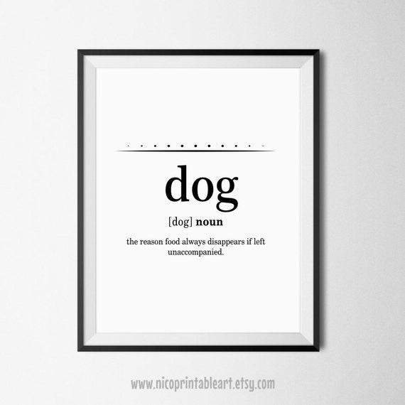 Dog Printable Dog Definition Print Dog Lover Gift Dog Etsy