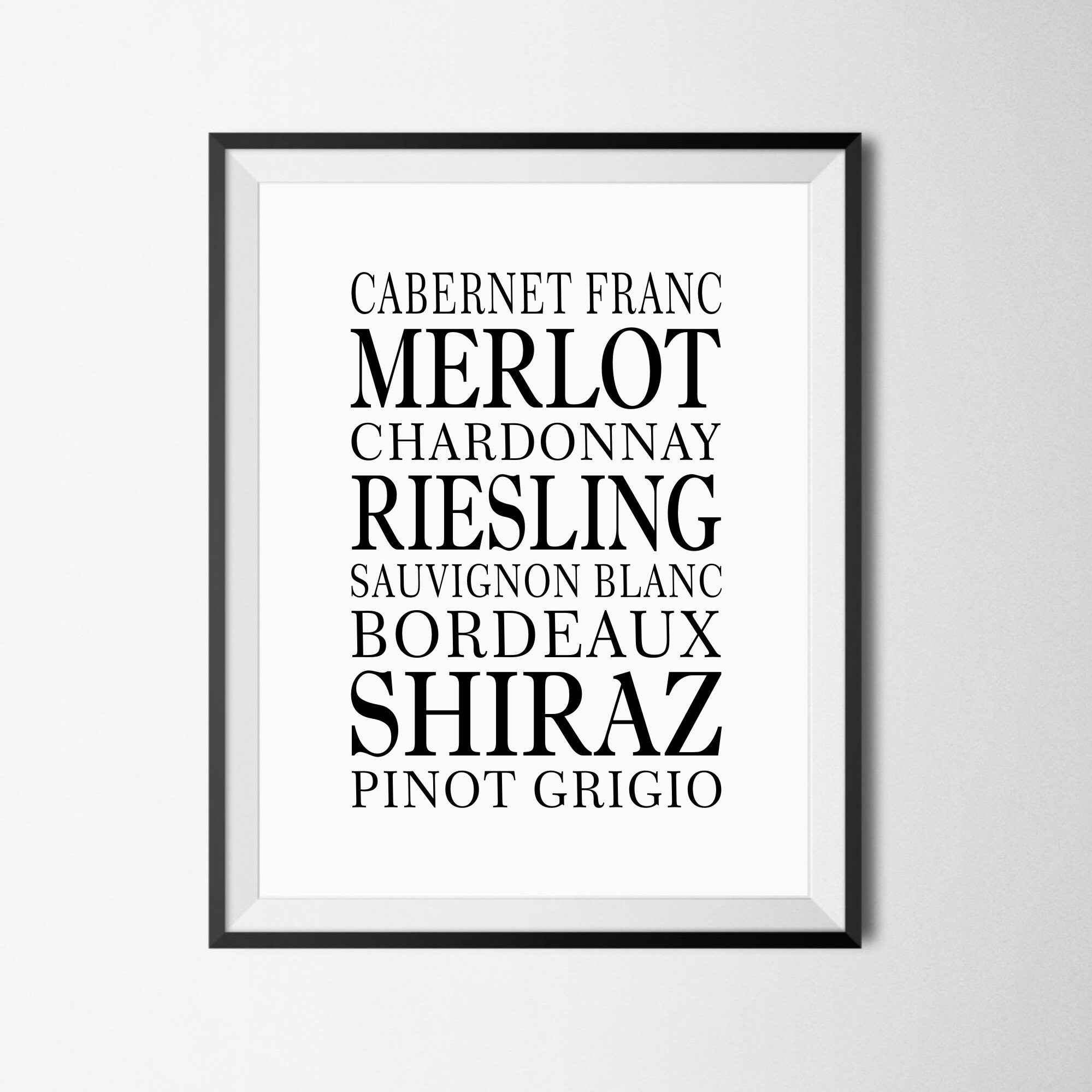 Wine Wall Decor Wine Printable Wine Lover Gift Kitchen Wall Etsy