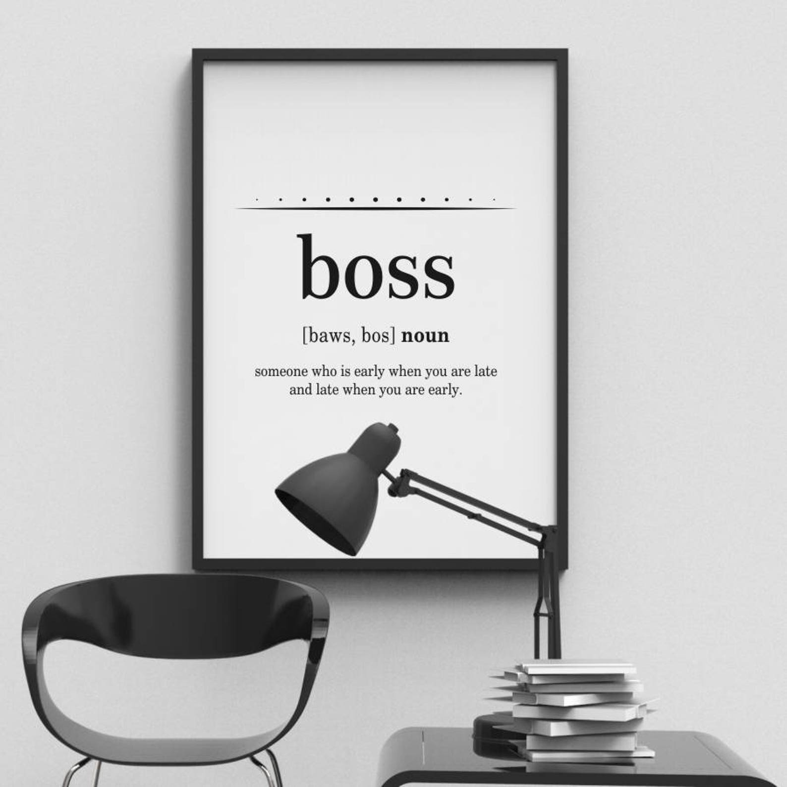 Office Poster Funny Office Quote Boss Definition Office Etsy