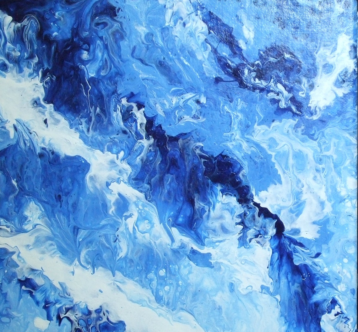 Deep Blue Sea Art Ocean Water Abstract Art Dark Blue Wall Etsy