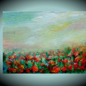 klaprozen veldkunst origineel cadeau voor haar cadeau voor vrouw rode klaproos kunst zomer klaproos bloem veld canvas kunst natuur landschap