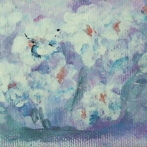 bridesmaids gift womens personalized gift original aceo white flowers art abstract art acrylic painting canvas aceo card art paintings image 2