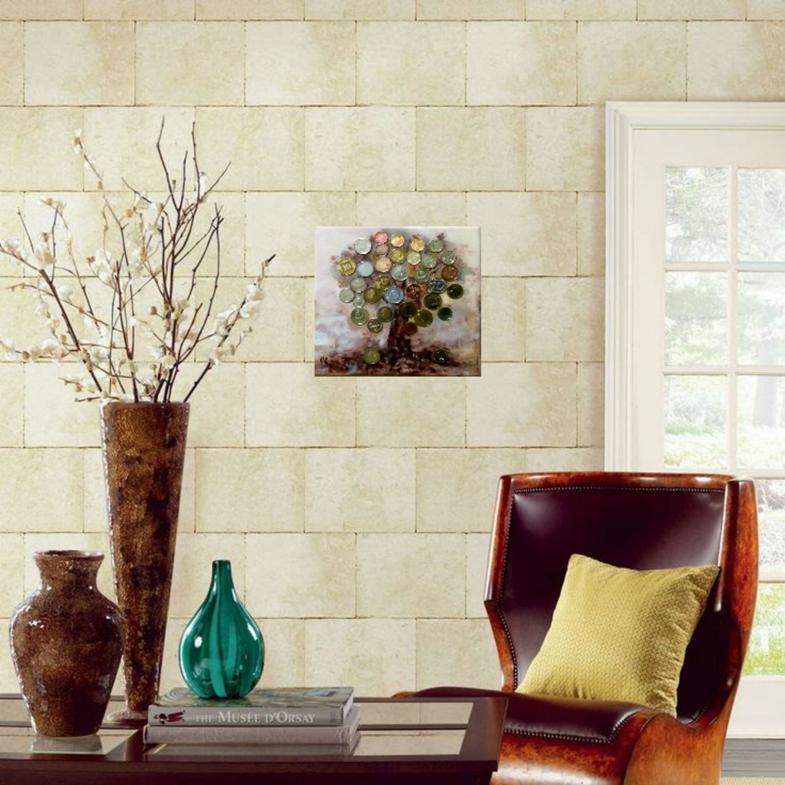 Modern Art Money Tree Canvas Art Beautiful Gift for Lovers Feng Shui