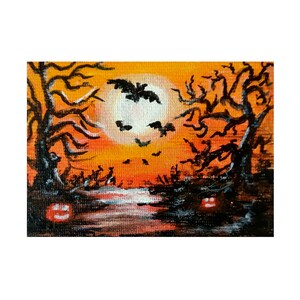 halloween-kaarten kleine kunst halloween-tags origineel aceo-schilderij halloween-illustraties halloween cadeau voor zus aceo illustratie schilderij