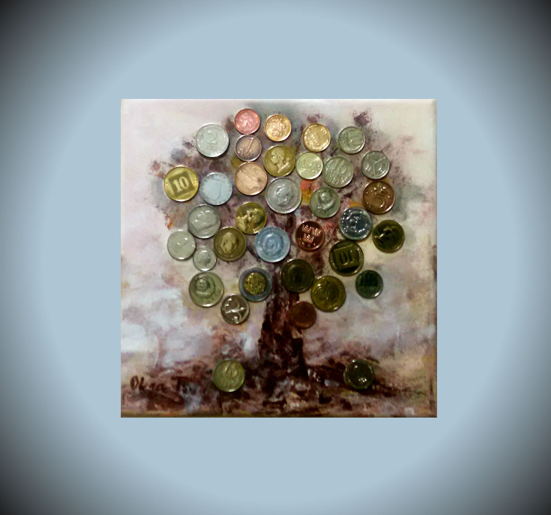 Modern Art Money Tree Canvas Art Beautiful Gift for Lovers Feng Shui