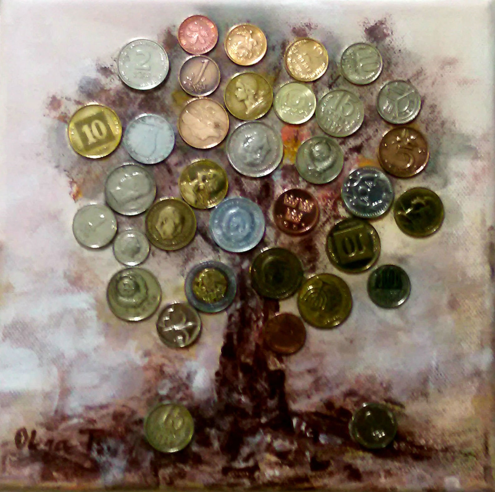 Modern Art Money Tree Canvas Art Beautiful Gift for Lovers Feng Shui