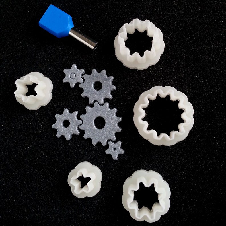 Steampunk DIY Small Gears Cutters Set Steampunk Cutter Polymer Etsy