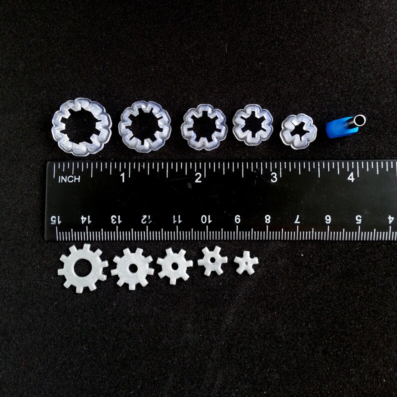 Steampunk DIY Small Gears Cutters Set Steampunk Cutter Polymer Etsy