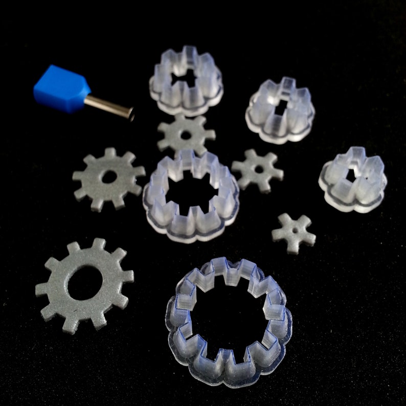 Steampunk DIY Small Gears Cutters Set Steampunk Cutter Polymer Etsy