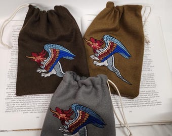 Medieval purse, Medieval bag, woolen bag,embroidered bag, fantasy bag, bag with historical embroidery, historical accessory