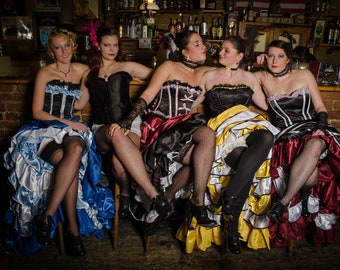 cancan dancer, historical costum, dance costume, woman dress, theather costume, show costume