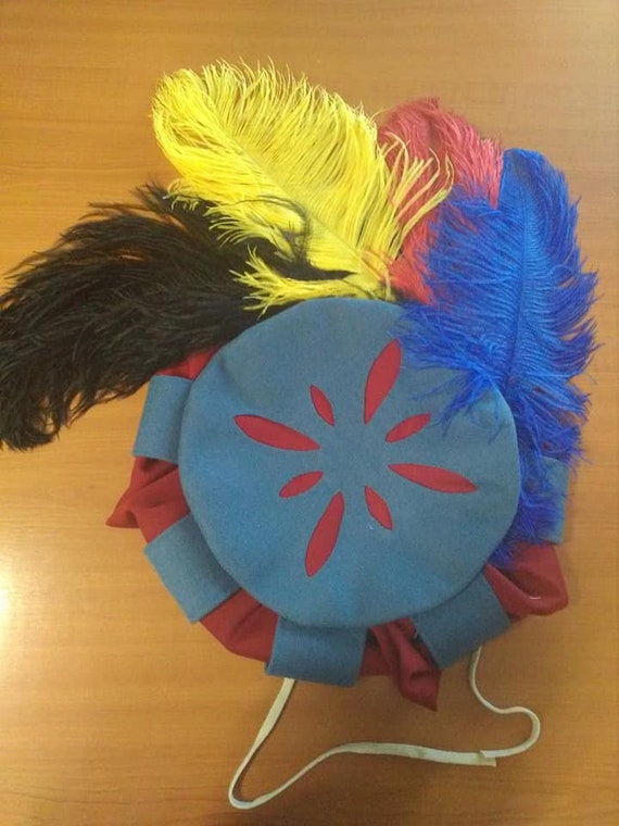 Renaissance hat, landsknecht hat, men hat, slashed hat, costume, renaissance men hat, feather hat, landsknecht feather hat, beret,