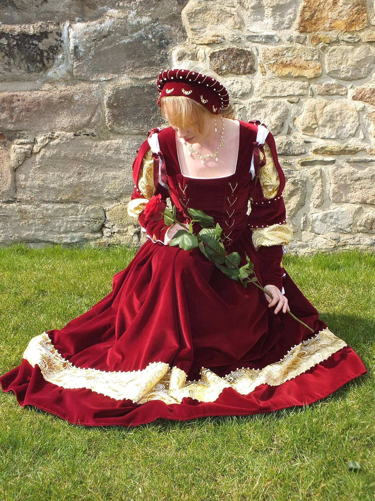 New Women Coffee Floral Patterns Cotton Victorian Dress Renaissance Masquerade  Vampire Cosplay Costume
