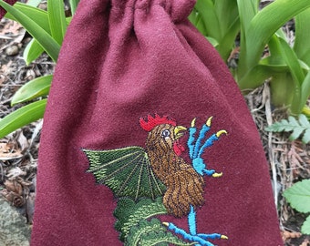 Medieval purseMedieval bag, woolen bag, bag with historical embroidery, historical accessory, medieval embroidered bag
