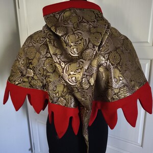 Brocade medieval hood for men and woman, historical costumes, historical accessory, medieval clothing image 7