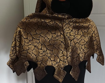 Brocade medieval hood for men and woman, historical costumes, historical accessory, medieval clothing
