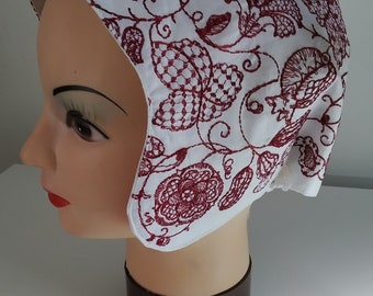 Renaissance headdress, renaissance Bonnet, woman hat, renaissance hat, embroidered coif, historical coif,