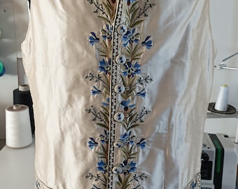 Men's embroidered waistcoat, rococo  baroque waistcoat, men waistcoat, silk waistcoat