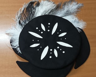 Sombrero renacentista, sombrero landsknecht, sombrero de hombre, sombrero cortado, traje, sombrero de hombre renacentista, sombrero de plumas, sombrero de plumas landsknecht, boina,